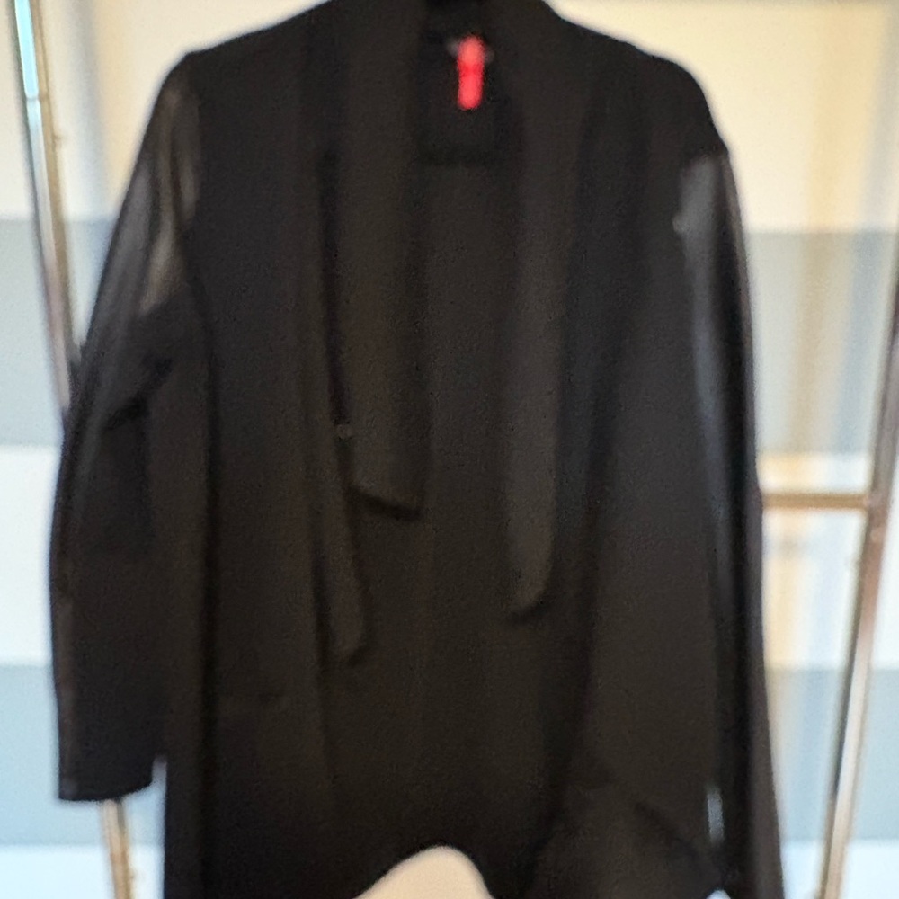 SPANX Black Women's Wrap Faux Leather Jacket